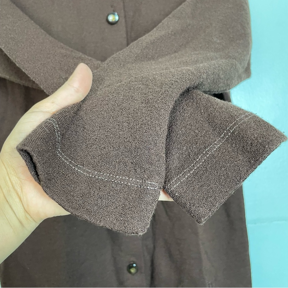 Vintage Fendi Button Down Brown Long Sleeve Fendin Button Size 4 - Picture 5 of 13